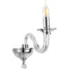Ondaluce Applique 12 cm RAVEL 1 luce in vetro lavorato a mano Cromo