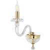 Ondaluce Applique 16 cm BACH senza paralume in vetro trasparente 1 Luce Oro