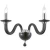 Ondaluce Applique 37 cm RAVEL 2 luci in vetro lavorato a mano Nero
