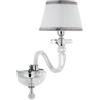 Ondaluce Applique 38 cm BACH con paralume in vetro trasparente 1 Luce Cromo