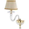 Ondaluce Applique 38 cm BACH con paralume in vetro trasparente 1 Luce Oro