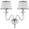Ondaluce Applique 38 cm BACH con paralume in vetro trasparente 2 Luci Cromo