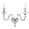 Ondaluce Applique GALA 37 cm in vetro con dettagli in metallo 2 Luci Cromo