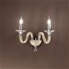 Ondaluce Applique GALA 37 cm in vetro con dettagli in metallo 2 Luci Tortora
