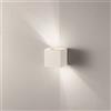 Ondaluce Applique in alluminio per esterni 10x10 cm Bianco con alette regolabili CUBE