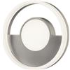 Ondaluce Applique in metallo Argento D20 cm con diffusore perimetrale Led ELISA