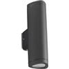 Ondaluce Applique RAV per esterni in alluminio verniciato NERO Grande