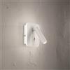 Ondaluce Applique SELLA 13 cm in metallo Bianco retroilluminata e spot LED orientabile