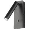Ondaluce Applique TELESCOPE in metallo Nero 20 cm con sorgente luminosa direzionale a LED