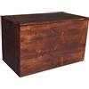LIBEROSHOPPING Cassapanca pouf contenitore in legno massello NOCE cm 78