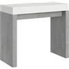Itamoby Consolle allungabile 90x40/196 cm Roxell Mix Small piano Bianco Frassino - struttura Cemento