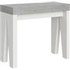Itamoby Consolle allungabile 90x40/300 cm Naxy Mix piano Cemento - struttura Bianco Frassino