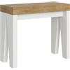 Itamoby Consolle allungabile 90x40/300 cm Naxy Mix piano Quercia Natura - struttura Bianco Frassino