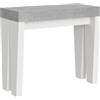 Itamoby Consolle allungabile 90x40/300 cm Spimbo Mix piano Cemento - struttura Bianco Frassino