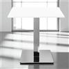 LIBEROSHOPPING Tavolo bar pub ristorante 70x70 cm base argento e piano laminato Bianco Frassino H 75