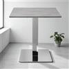 LIBEROSHOPPING Tavolo bar pub ristorante 70x70 cm base argento e piano laminato Cemento H 75