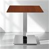 LIBEROSHOPPING Tavolo bar pub ristorante 70x70 cm base argento e piano laminato Noce H 75