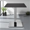 LIBEROSHOPPING Tavolo bar pub ristorante 70x70 cm base argento Top per esterno effetto Marmo Nero H 75