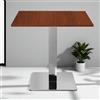 LIBEROSHOPPING Tavolo bar pub ristorante 80x80 cm base argento e piano laminato Noce H 75