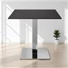 LIBEROSHOPPING Tavolo bar pub ristorante 80x80 cm base argento Top esterno effetto marmo Nero H 75