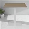LIBEROSHOPPING Tavolo bar pub ristorante 80x80 cm per esterno base bianca piano HPL Tortora H 74