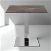 LIBEROSHOPPING Tavolo bar pub ristorante in HPL 80x80 cm Ardesia Fango per esterno base Argento H 74
