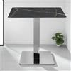 LIBEROSHOPPING Tavolo bar pub ristorante in HPL 80x80 cm Marmo Nero per esterno base Argento H 74