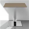 LIBEROSHOPPING Tavolo bar pub ristorante in HPL 80x80 cm Tortora per esterno base Argento H 74
