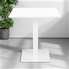 LIBEROSHOPPING Tavolo bar ristorante 70x70 cm base bianca piano laminato Bianco Frassino H 75