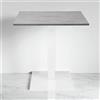 LIBEROSHOPPING Tavolo bar ristorante 70x70 cm base bianca piano laminato Cemento H 75