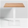 LIBEROSHOPPING Tavolo bar ristorante 70x70 cm base bianca piano laminato Rovere H 75