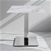 LIBEROSHOPPING Tavolo bar ristorante 70x70 cm piano per esterno effetto Marmo Oro e base argento H 75