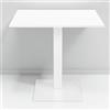 LIBEROSHOPPING Tavolo bar ristorante 80x80 cm base bianca piano laminato Bianco frassino H 75