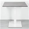 LIBEROSHOPPING Tavolo bar ristorante 80x80 cm base bianca piano laminato Cemento H 75