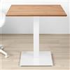 LIBEROSHOPPING Tavolo bar ristorante 80x80 cm base bianca piano laminato Rovere Nodato H 75