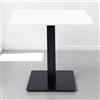 LIBEROSHOPPING Tavolo da bar ristorante quadrato 80x80 cm con piano laminato Bianco frassino H 75