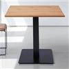 LIBEROSHOPPING Tavolo da bar ristorante quadrato 80x80 cm con piano laminato Rovere Nodato H 75