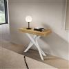 LIBEROSHOPPING Consolle allungabile Libo - Quercia natura gambe bianche 90x40/300 cm