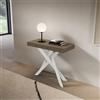 LIBEROSHOPPING Consolle allungabile Libo - Tortora gambe bianche 90x40/300 cm