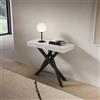 LIBEROSHOPPING Consolle allungabile Libo Small - Bianco frassino gambe antracite 90x40/196 cm