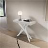 LIBEROSHOPPING Consolle allungabile Libo Small - Bianco frassino gambe bianche 90x40/196 cm
