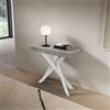 LIBEROSHOPPING Consolle allungabile Libo Small - Cemento gambe bianche 90x40/196 cm