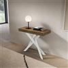 LIBEROSHOPPING Consolle allungabile Libo Small - Noce gambe bianche 90x40/196 cm