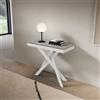 LIBEROSHOPPING Consolle allungabile Libo Small Evolution - Cemento telaio bianco 90x40/196 cm