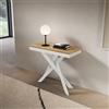 LIBEROSHOPPING Consolle allungabile Libo Small Evolution - Quercia natura telaio bianco 90x40/196 cm