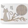 LIBEROSHOPPING Orologio da parete rettangolare legno laminato GATTO 41x59 cm BRC