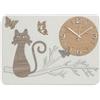 LIBEROSHOPPING Orologio da parete rettangolare legno laminato GATTO 41x59 cm TRS