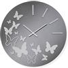 LIBEROSHOPPING Orologio da parete rotondo D60 cm in cristallo Fumè BUTTERFLY