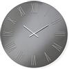 LIBEROSHOPPING Orologio da parete rotondo D60 cm in cristallo Fumè e numeri Argento - SEAN