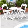 LIBEROSHOPPING Tavolo pieghevole 50x47 cm bianco in polipropilene per esterno LENAK